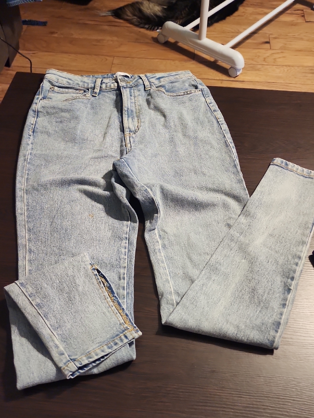 WeWoreWhat Pale Light Blue High-Rise Mom Jeans